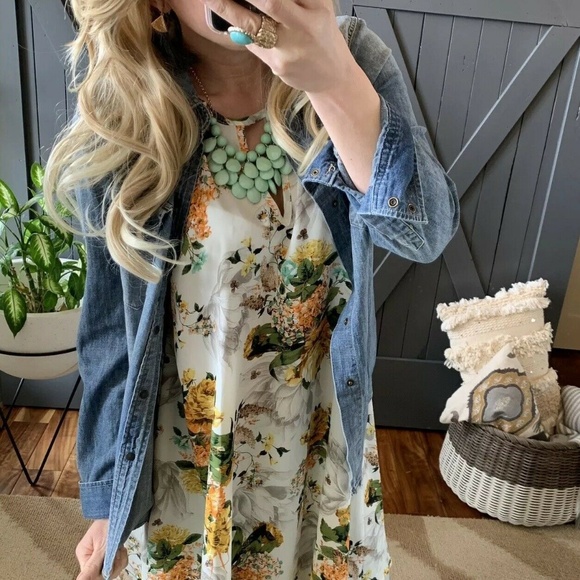 New Layering Tunic Floral Tank Dress Halter Top - Picture 2 of 7